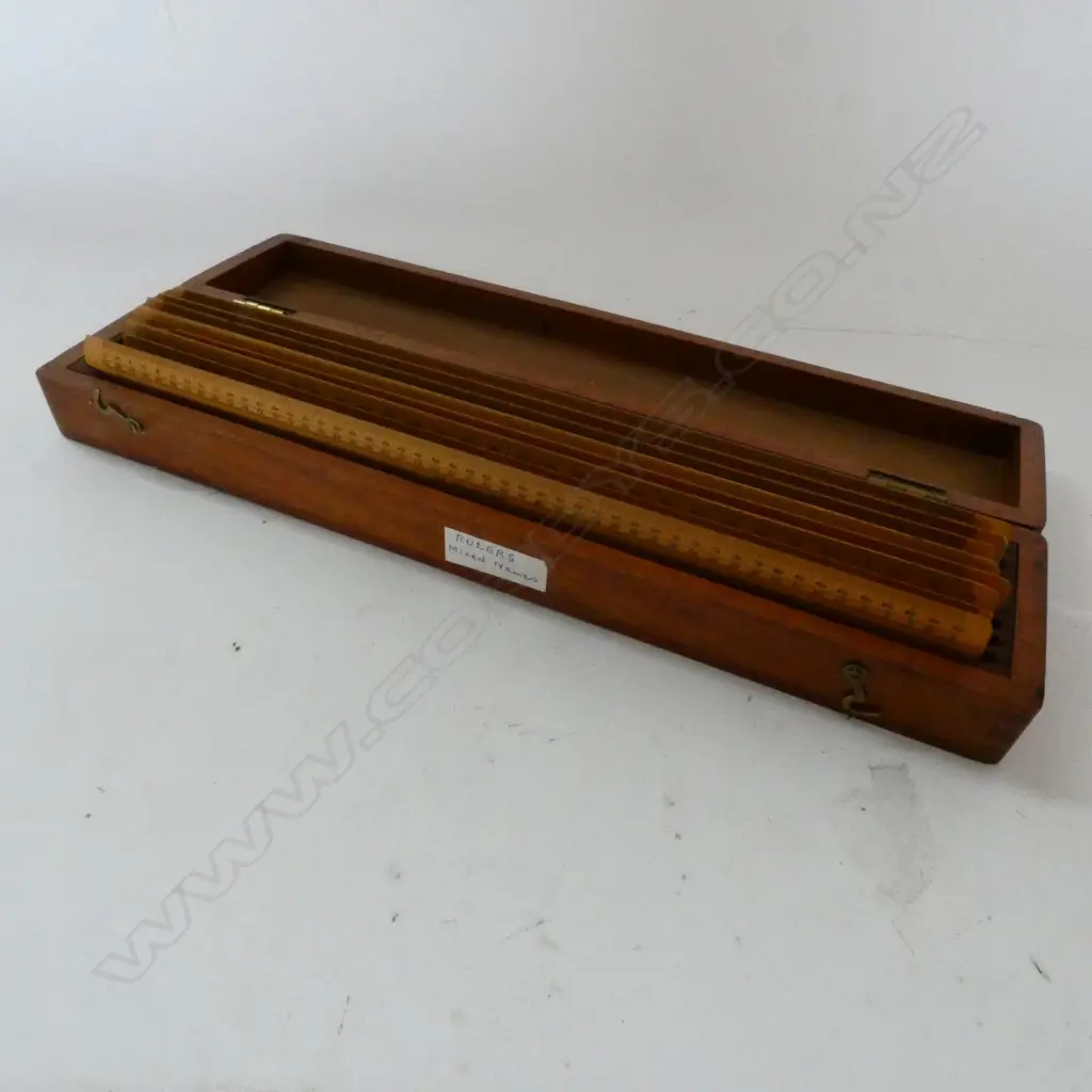 8 CASED SCALE RULES IN BOX, VARIOUSLY NAMED, INL COOKE, TROUGHTON & SIMMS AND STANLEY Image 1++